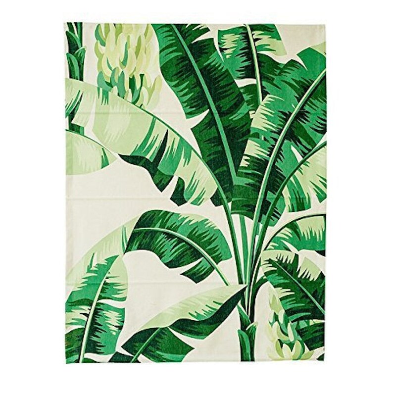 Green Banana Leaves B roman blinds fabric shade diy roman shade kit linen shade washable removable roman shade custom shade washable