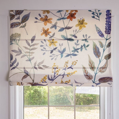 Custom Roman Shade Linen Fabric Washable Roman Blinds Flat Etsy