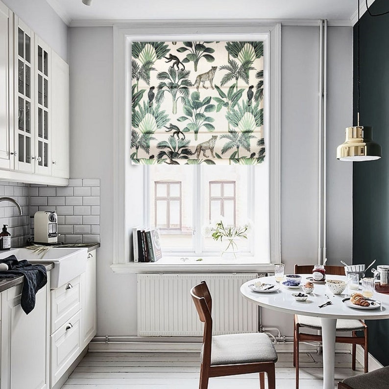 Linen fabric roman shade kitchen roman shade roman shade for Etsy