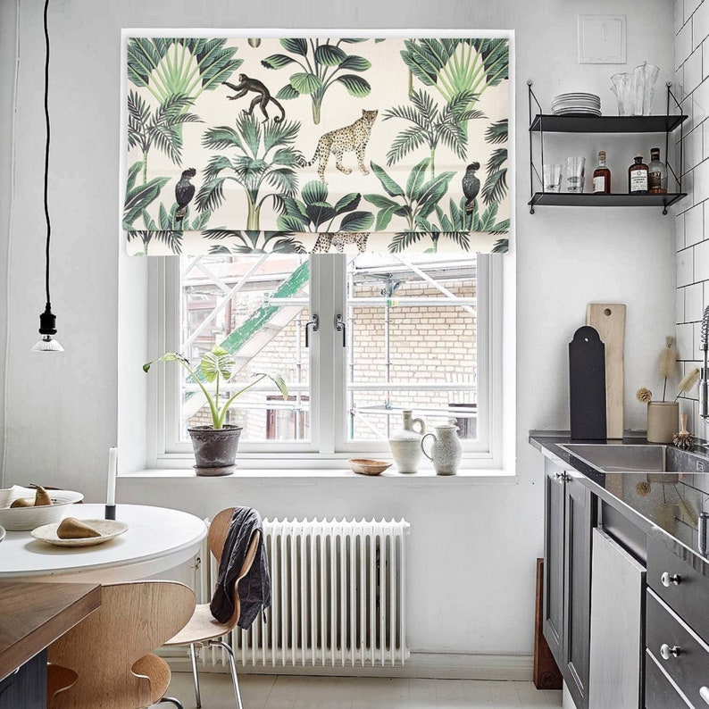 Linen fabric roman shade kitchen roman shade roman shade for Etsy