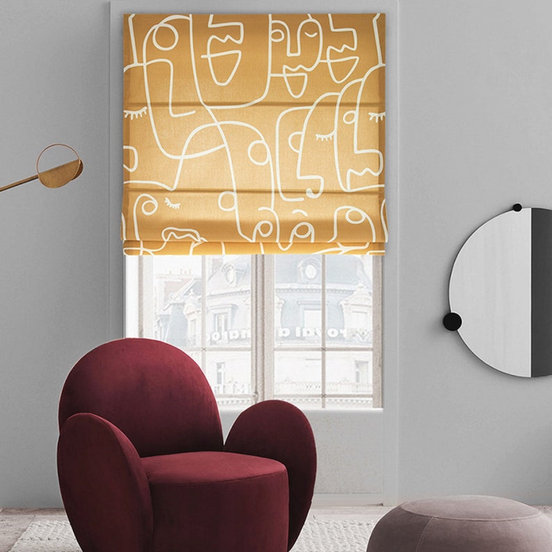 Custom Fabric Roman Shades Ready to Install Materials Etsy