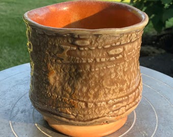 Ceramic tumbler. Ceramic tea bowl. Ceramic cup. Wood fired tea bowl.