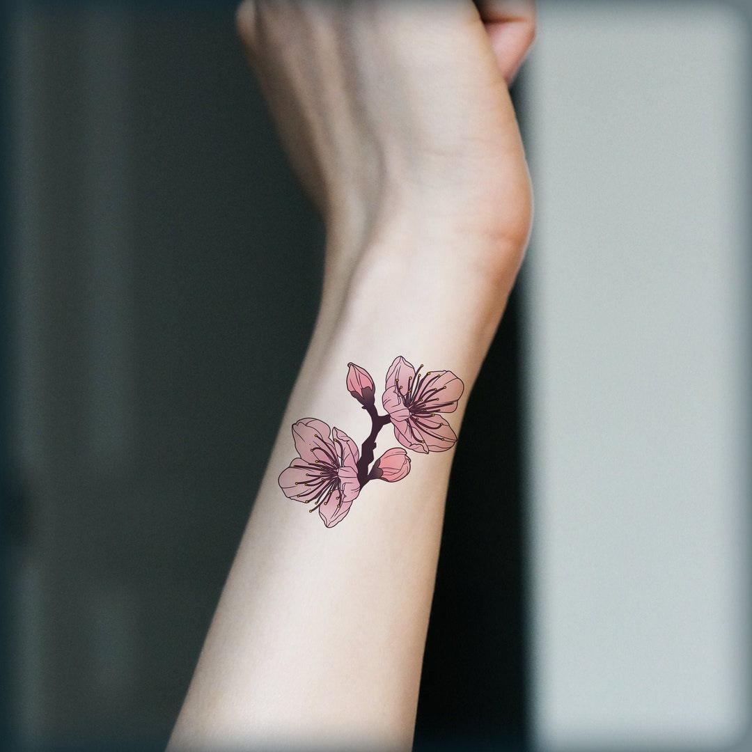 Temporary Tattoo/sakura Tattoo/floral Tattoo/ Feminine Tattoo - Etsy, image size:1080x1080