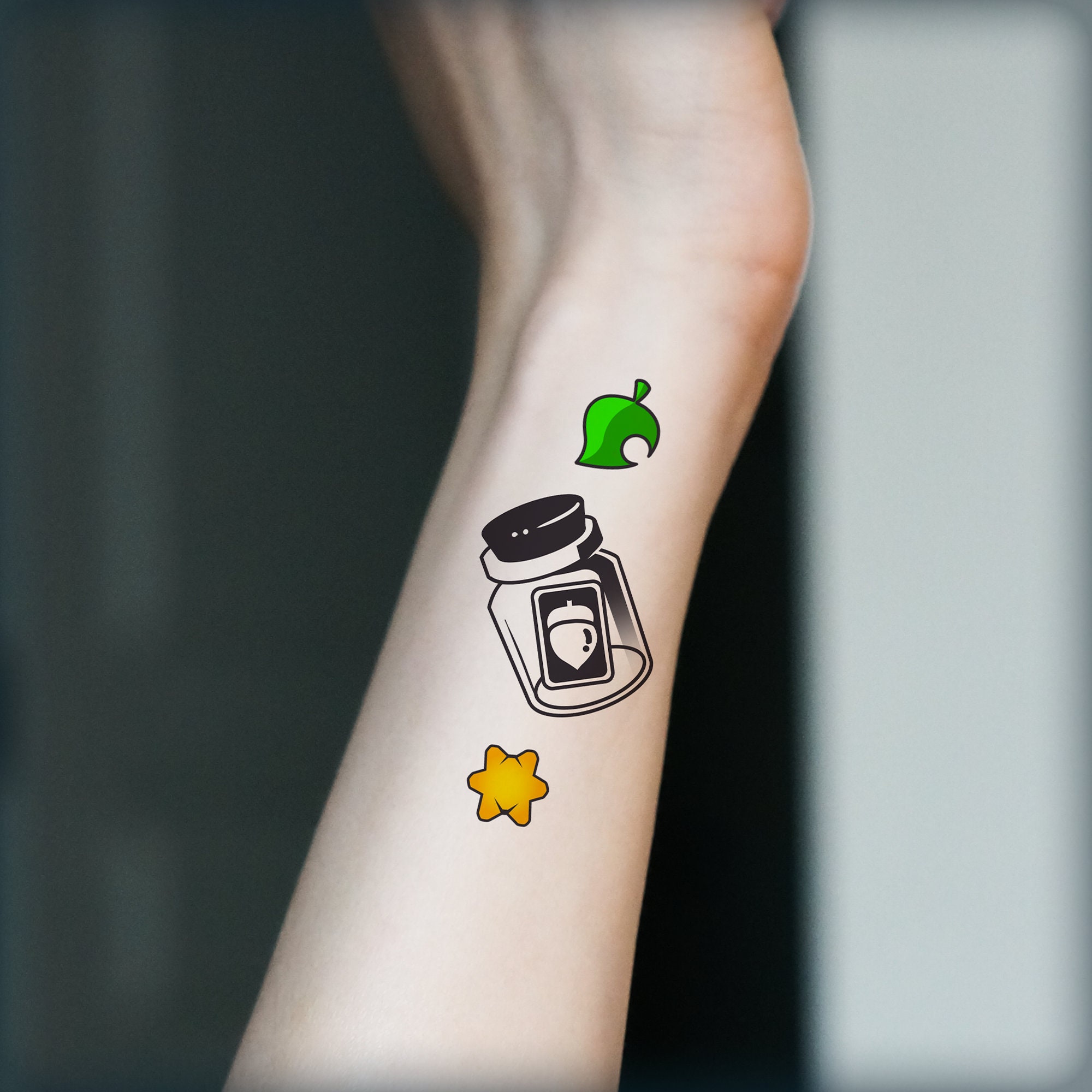 Buy Temporary Tattooanimal Crossing Tattoodiy Bottle Tattooleaf Online  in India  Etsy