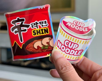 Holographic Asian Instant Noodle Stickers - Sets of 2