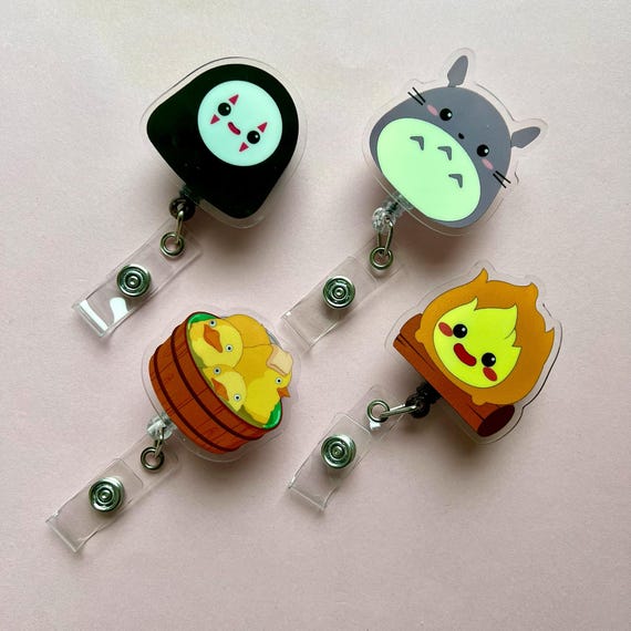Anime Film Retractable Reel Badge/ Holder for Office Work Nurse ID