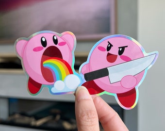 Holographic Kirby Stickers - Sets of 2