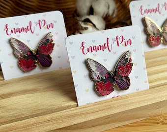 Butterfly Floral Enamel Pin