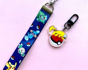 Pokemon Lanyard Keychain/key Holder/keychain - Etsy