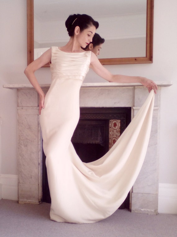 SIZE UK 12, custom made wedding gown in pure paris