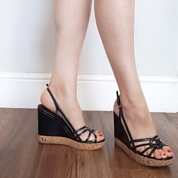 black patent wedges uk