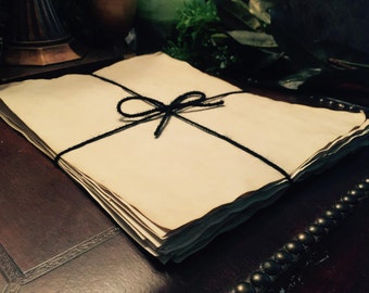 Papel envejecido // Tamaño carta // Papelería antigua // Té manchado // 8 1/2" x 11"