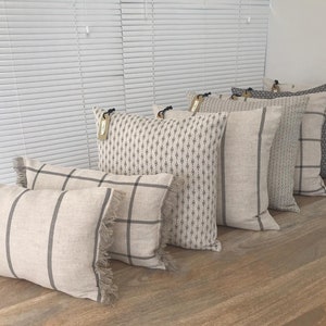 Linen Modern Farmhouse Cushion Covers