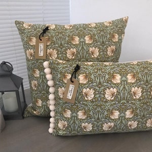 William Morris Pimpernel Green Handmade Cushion Covers