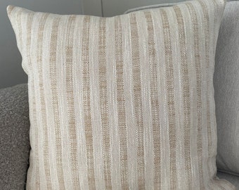 Henley - Sand Baker House Stripe Pattern Handmade Cushion Cover (The Richmond Collection)