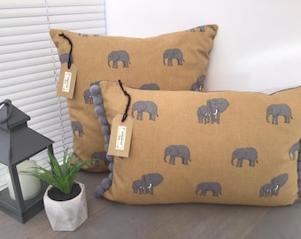 Sophie Allport 'Elephant' Fabric Handmade Cushion Covers