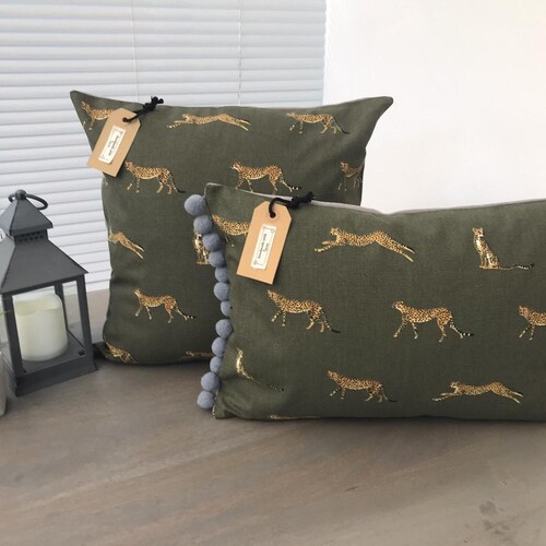 Sophie Allport 'peacocks' Fabric Handmade Cushion Etsy UK