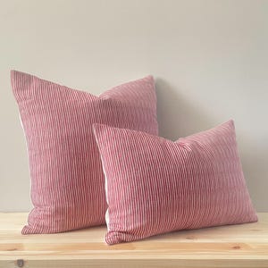 MAISIE - Red Stripe Linen Modern Farmhouse Cushion Covers