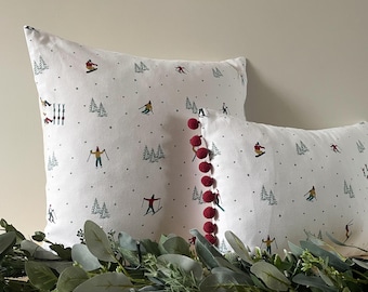 Sophie Allport 'Skiing' Fabric Handmade Cushion Covers