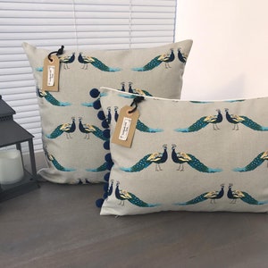 Sophie Allport 'Peacocks' Fabric Handmade Cushion Covers