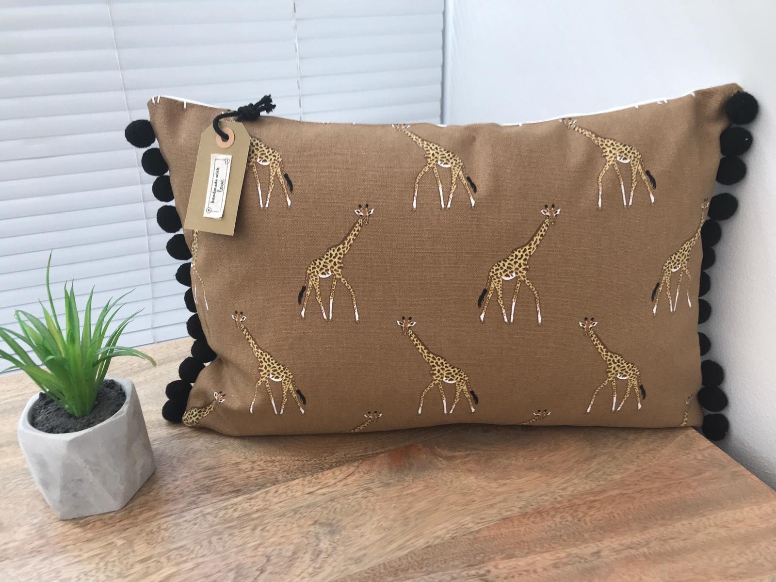 Sophie Allport 'giraffe' Fabric Handmade Cushion Etsy
