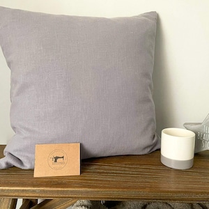 JANE - Grey Plain Linen Modern Farmhouse Cushion Covers