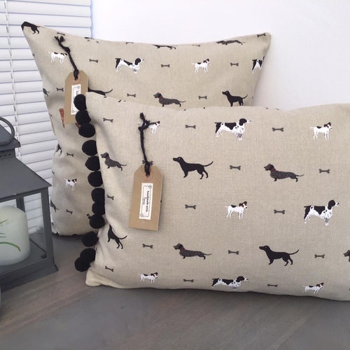 Sophie Allport 'spaniels' Fabric Handmade Cushion Etsy UK