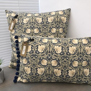 William Morris Blue Pimpernel Cream Handmade Cushion Covers