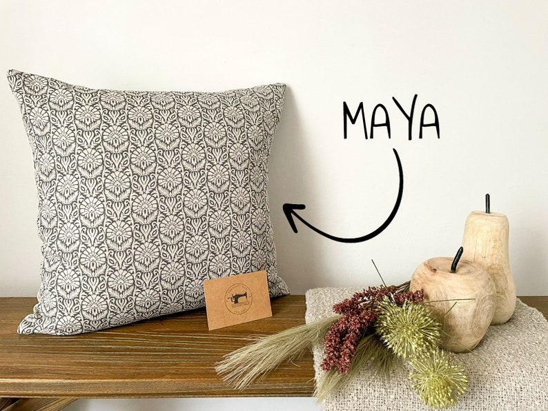 Charcoal Natural Linen Modern Farmhouse Cushion Covers Etsy Canada
