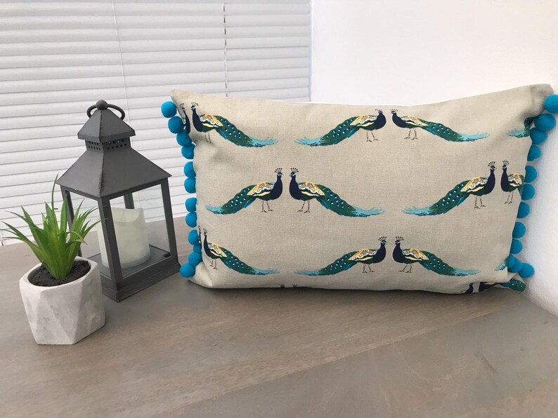 Sophie Allport 'peacocks' Fabric Handmade Cushion Etsy UK