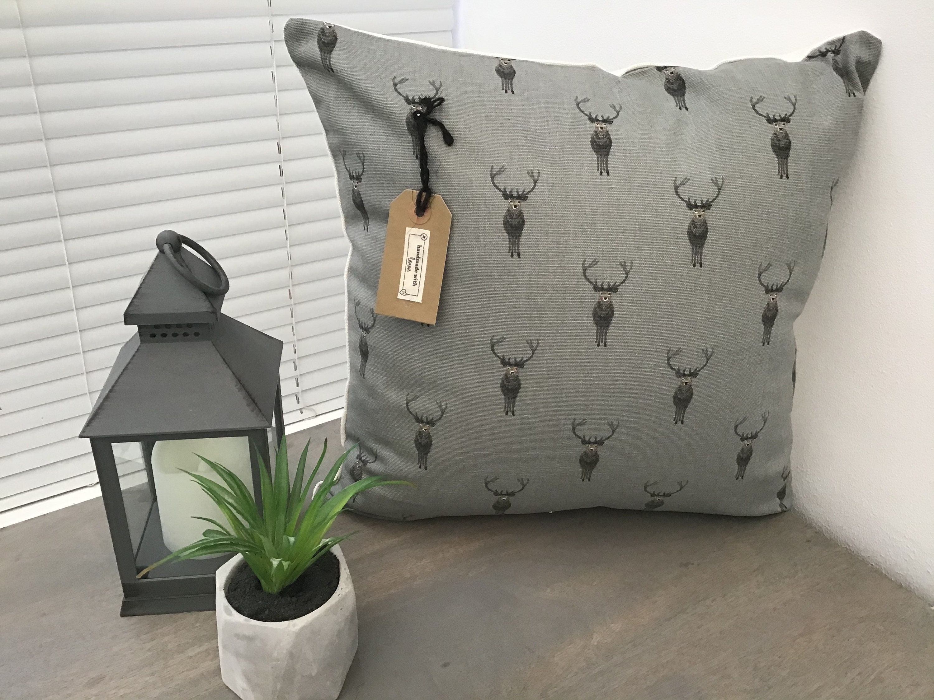 Sophie Allport 'highland Stag' Fabric Handmade Cushion Etsy UK