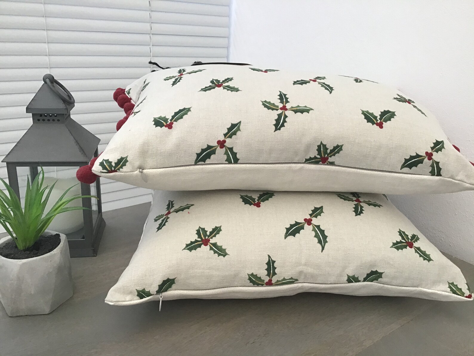 Sophie Allport christmas Holly & Berry Handmade Cushion Etsy
