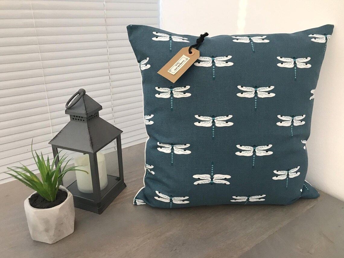 Sophie Allport 'dragonfly' Fabric Handmade Cushion Etsy UK