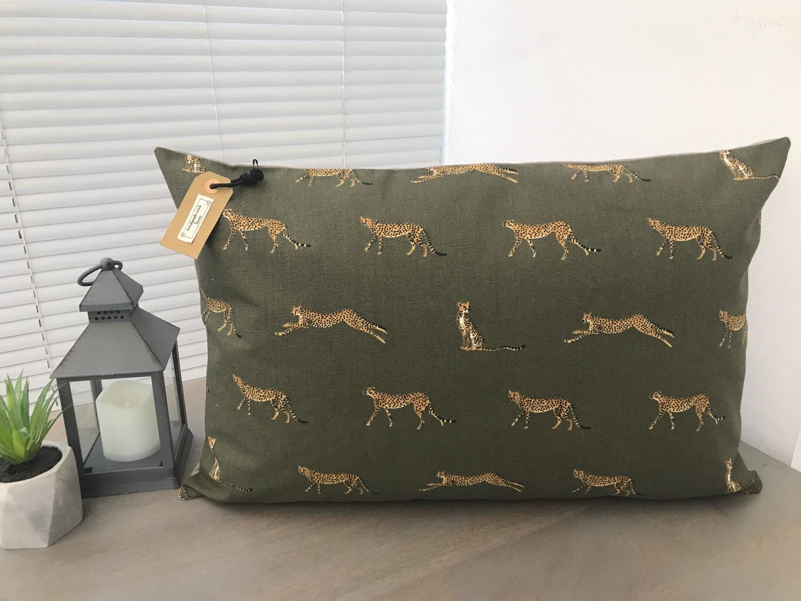 Sophie Allport 'cheetah' Fabric Handmade Cushion Etsy