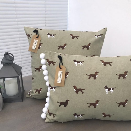 Sophie Allport 'spaniels' Fabric Handmade Cushion Etsy UK