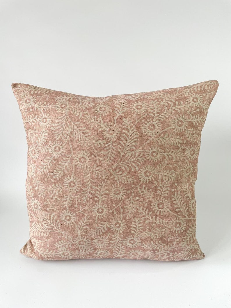 Neptune 'Orla' Apricot Thistle Pattern Fabric Handmade Cushion Covers zdjęcie 2