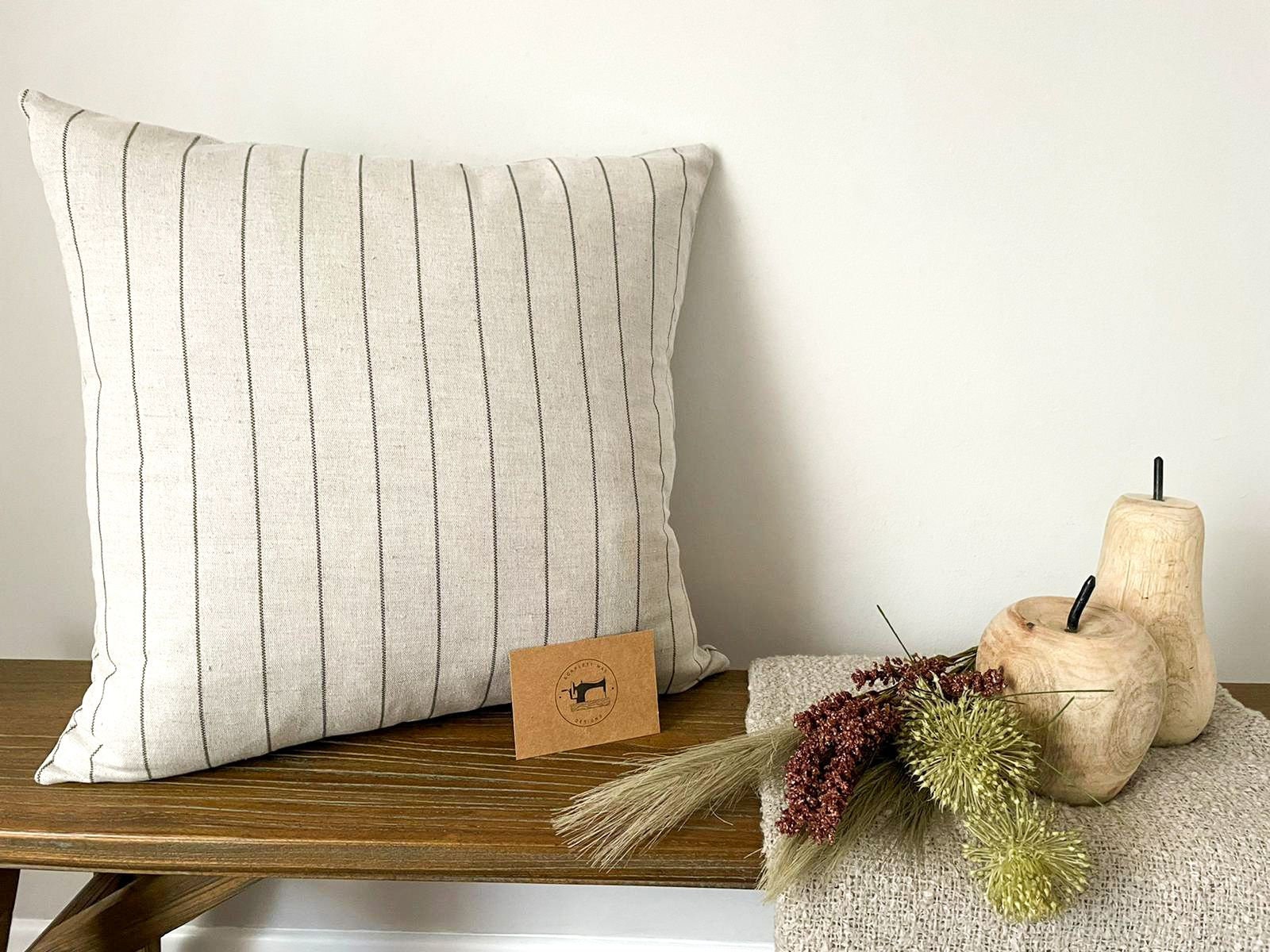 Linen Charcoal Needled Euro Cushion Cover