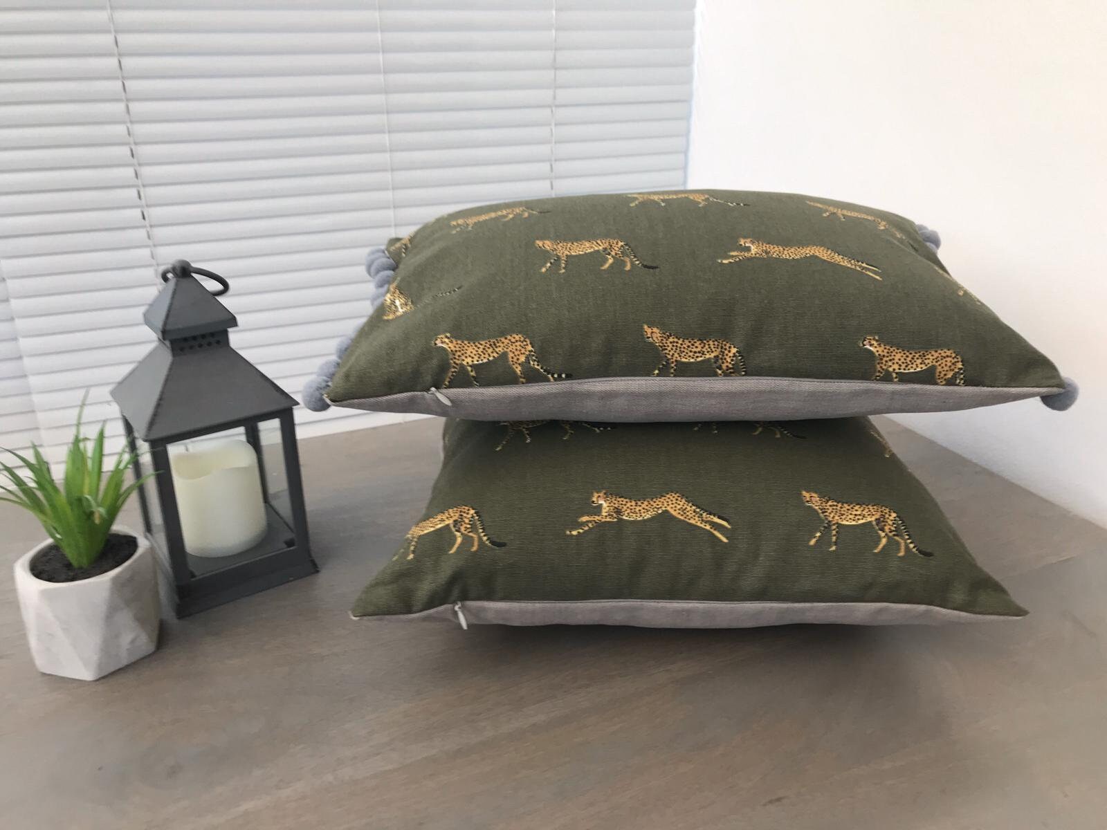 Sophie Allport 'cheetah' Fabric Handmade Cushion Etsy