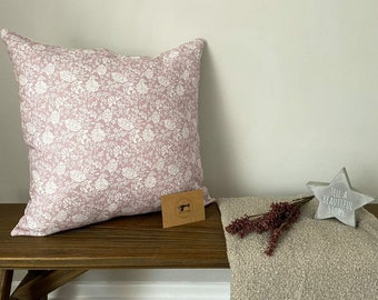 PEONY - Pink Floral Linen Modern Farmhouse Cushion Covers
