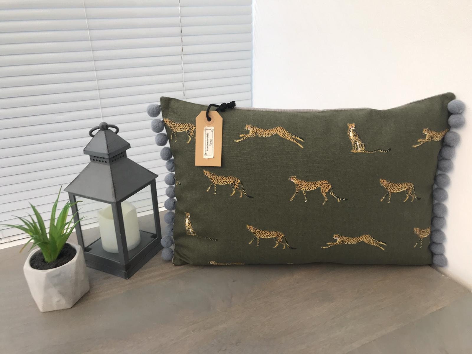 Sophie Allport 'cheetah' Fabric Handmade Cushion Etsy
