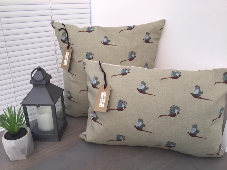 Sophie Allport 'pheasant' Fabric Handmade Cushion Etsy
