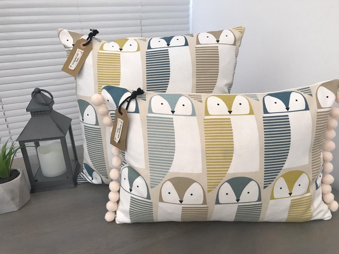 Scion 'barnie Owl' Fabric Handmade Cushion Covers Etsy UK