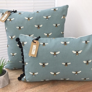 Sophie Allport 'Bees Teal' Fabric Handmade Cushion Covers