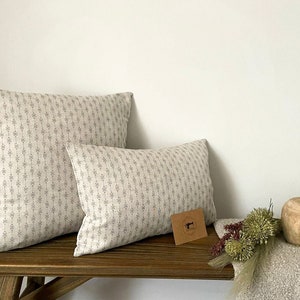 AVA - Grey Pattern Linen Modern Farmhouse Cushion Covers