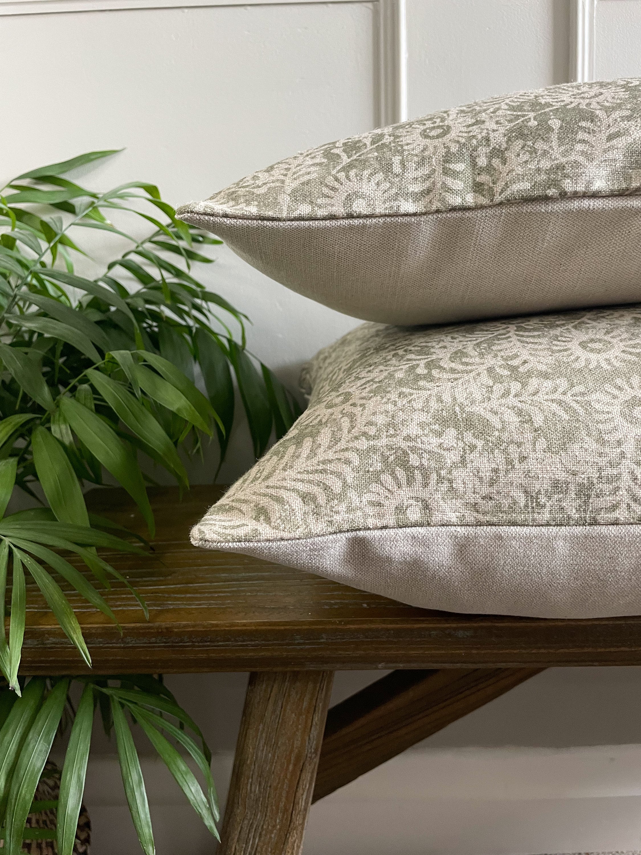 Neptune orla Moss Green Thistle Pattern Fabric Handmade Cushion Covers Etsy Denmark