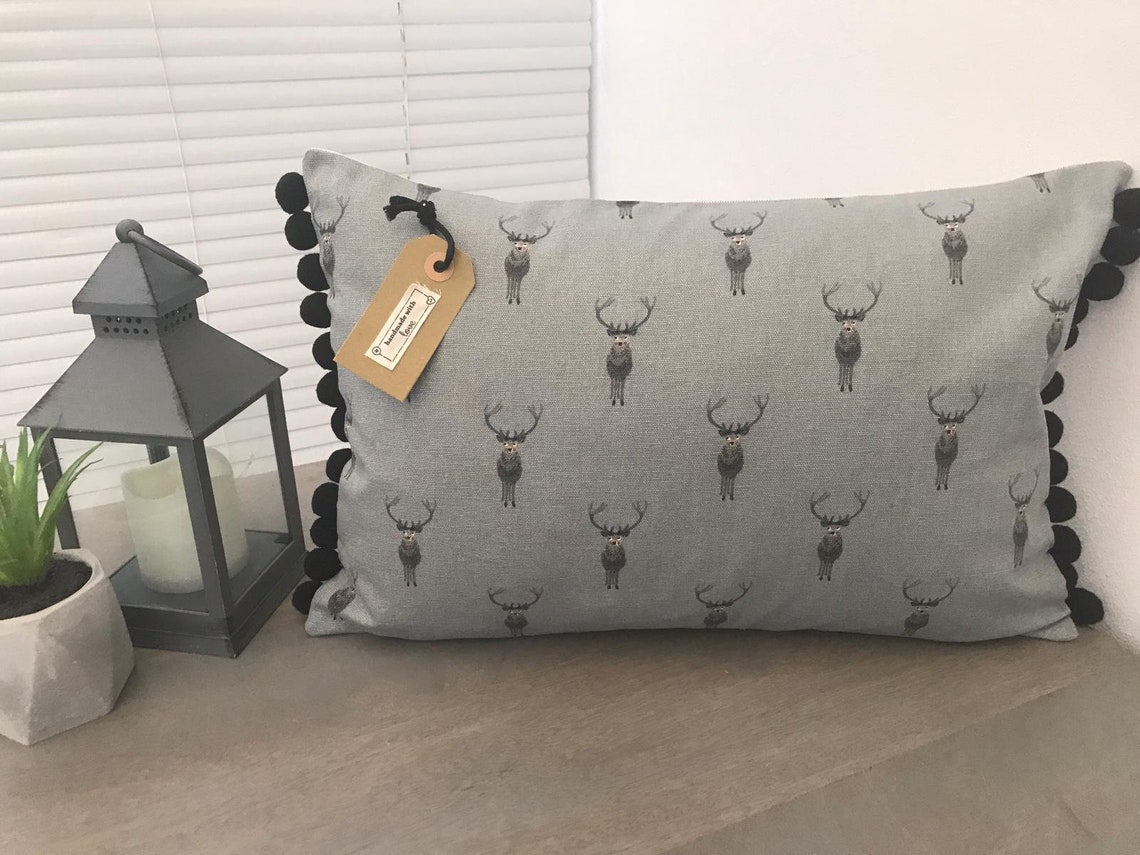 Sophie Allport 'highland Stag' Fabric Handmade Cushion Etsy UK