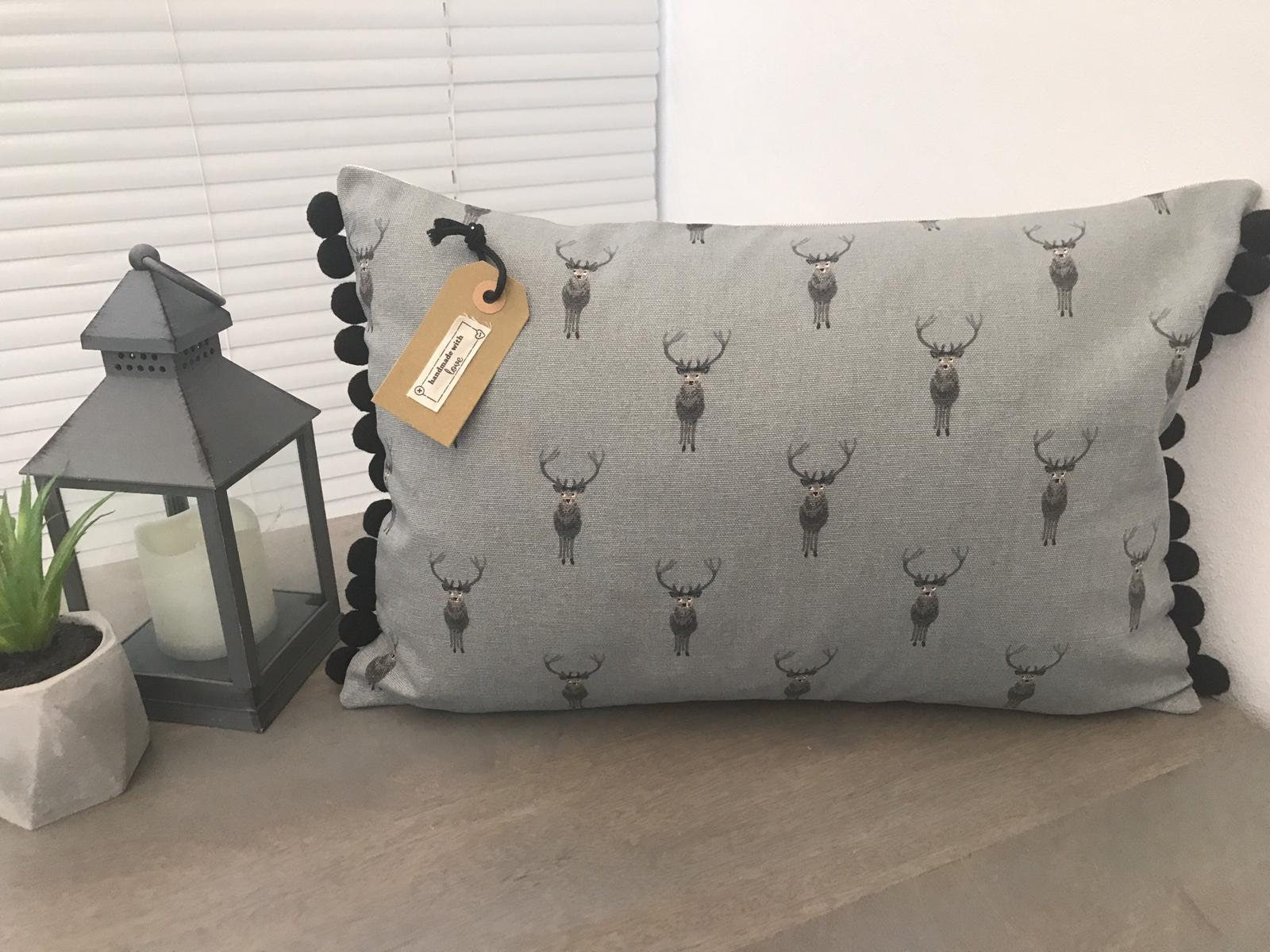 Sophie Allport 'highland Stag' Fabric Handmade Cushion Etsy UK