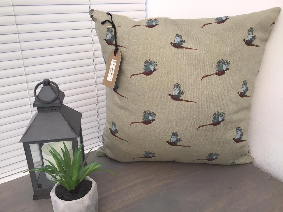 Sophie Allport 'pheasant' Fabric Handmade Cushion Etsy