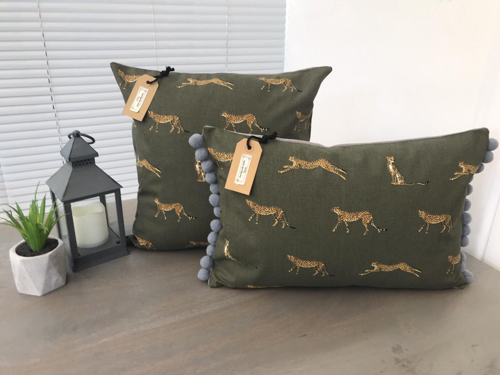 Sophie Allport 'cheetah' Fabric Handmade Cushion Etsy