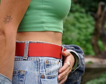 Wide Belt, Vegan Belt, Red Belt, Streat Wear, Recycled Fashion, Fabric Belt, Unique Belt, Boho Belt, Upcycled Belt, Strap Belt, Artisan Belt